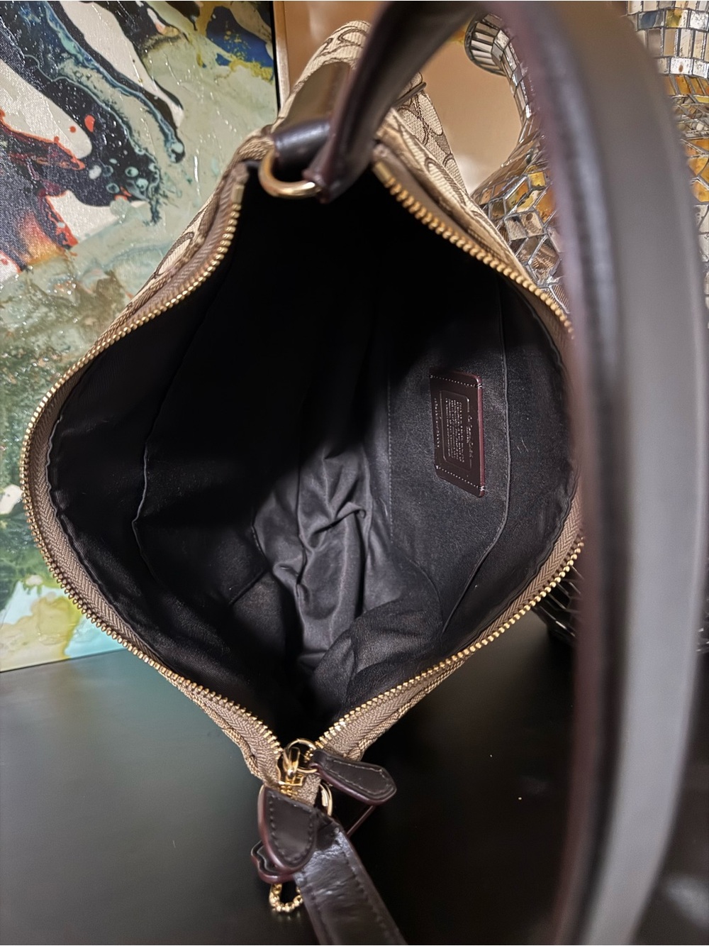 Coach Tan and Brown Hobo Bag - Picture 9 of 13